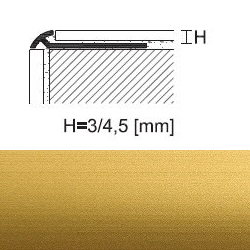 Угол внешний защитный под плитку 4,5 мм  RA/4,5 золото 92026  алюминий анодированный Protrim ProfilPas 2,7м 