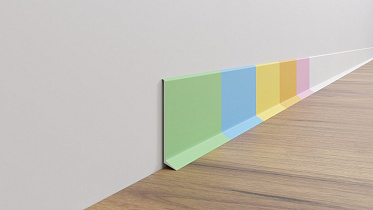 Плинтус AlPro13 - 2180 алюминиевый L 80 белый /порошковая окраска в RAL 2.95 м.