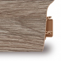 Плинтус пластиковый Aberhof с гибким краем, с кабель-каналом 8014 Дуб арктический