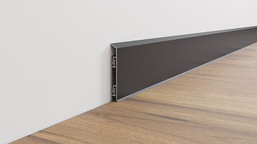 Плинтус AlPro13-2158 алюминиевый анодированный с кабель-каналом на клипсу L 70 черный матовый 2,95 м