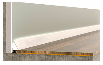 Плинтус алюминиевый ALPro 13-570 белый МУАР 2,7 м